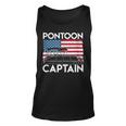Patriotic Pontoon Captain Us American Flag Funny Boat Owner Unisex Tank Top