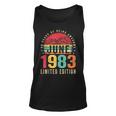 Retro 40Th Birthday Gifts Vintage Awesome Since June 1983 Unisex Tank Top