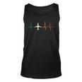 Retro Airplane Heartbeat Pilot Flying Cool Aviator Unisex Tank Top