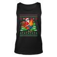 Santa With Rooster Christmas Tree Farmer Ugly Xmas Sweater Tank Top