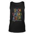 Teach Bravery Spread Kindness Accept Differences Autism Unisex Tank Top