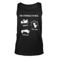 The Struggle Is Real Funny T-Rex Dinosaur Gym Workout Unisex Tank Top