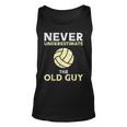 Never Underestimate Old Guy Volleyball Coach Dad Grandpa Men Tank Top
