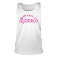 My Job Is Speech Retro Pink Style Speech Therapist Slp Tank Top