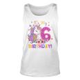 Kids Its My 6Th Birthday Funny Unicorn Girls 6 Year Old Gift Unisex Tank Top