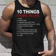 10 Things I Want In My Life Cars And More Cars Funny Gift For Women Unisex Tank Top Gifts for Him
