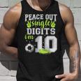 10Th Birthday Boys Soccer Peace Out Single Digits Tank Top Gifts for Him