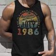 37 Year Old Awesome Since July 1986 37Th Birthday Unisex Tank Top Gifts for Him