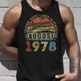 45 Year Old August 1978 Vintage Retro 45Th Birthday Tank Top Gifts for Him