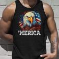 4Th Of July Merica Bald Eagle Usa Patriotic American Flag Unisex Tank Top Gifts for Him