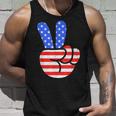 4Th Of July Peace Hand Vintage American Flag Patriotic Usa Unisex Tank Top Gifts for Him