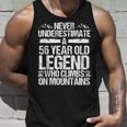 56 Birthday Never Underestimate Hiking Legend 56 Years Old Unisex Tank Top Gifts for Him