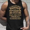 65Th Birthday Decoration Legends Born In September 1958 Tank Top Gifts for Him