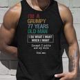 77 Years Grumpy Old Man Funny Birthday Unisex Tank Top Gifts for Him