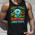 9Th Birthday Comic Style Awesome Since 2014 9 Year Old Boy Unisex Tank Top Gifts for Him