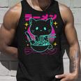 Anime Ramen Cat Retro Japanese Noodles Aesthetic Kawaii Cat Tank Top Gifts for Him