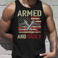 Armed And Dadly Funny Deadly Father For Fathers Day Veteran Unisex Tank Top Gifts for Him