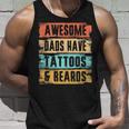 Awesome Dads Have Tattoos And Beards Vintage Fathers Day Men Tank Top Gifts for Him