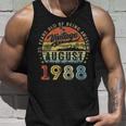 Awesome Since August 1988 Vintage Gift Men 35Th Birthday Unisex Tank Top Gifts for Him