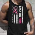 Back The Pink Ribbon Flag Breast Cancer Awareness On Back Tank Top Gifts for Him