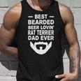 Beer Best Bearded Beer Lovin Rat Terrier Dad Fathers Day Funny Unisex Tank Top Gifts for Him