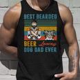 Beer Best Bearded Beer Loving Dog Dad Ever Papillon Dog Lover Unisex Tank Top Gifts for Him