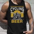 Beer Bicyclist Weekend Forecast Cycling With A Chance Of Beer Unisex Tank Top Gifts for Him