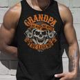 Biker Grandpa Man Myth Legend Fathers Day Grunge Motorcycle Unisex Tank Top Gifts for Him