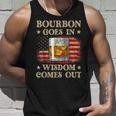 Bourbon Goes In Wisdom Comes Out Vintage Drinking Tank Top Gifts for Him