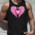 Breast Cancer Awareness Warrior Pink Ribbon Heart Wings Tank Top Gifts for Him