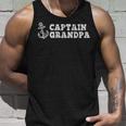 Captain Grandpa Sailing Boating Vintage Boat Anchor Funny Unisex Tank Top Gifts for Him