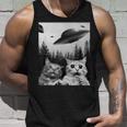 Cat Selfie With Alien Ufo Spaceship Cat Lovers Tank Top Gifts for Him