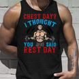 Chest Day Thought You Said Rest Day Backprint Bodybuilding Unisex Tank Top Gifts for Him