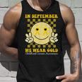 Childhood Cancer Awareness Face In September We Wear Gold Tank Top Gifts for Him