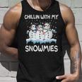 Chillin With My Snowmies Ugly Christmas Sweater Style Tank Top Gifts for Him