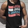 Christian Loves Jesus And America Too 4Th Of July Unisex Tank Top Gifts for Him