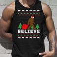 Christmas Believe Bigfoot Ugly Xmas Sweater Tank Top Gifts for Him