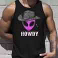 Cool Cowboy Hat Alien Howdy Space Western Disco Theme Tank Top Gifts for Him