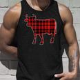 Cow Buffalo Plaid Costume Cow Lover Gift Xmas Unisex Tank Top Gifts for Him