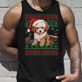 Cute Poodle Dog Lover Santa Hat Ugly Christmas Sweater Tank Top Gifts for Him