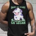Dairy Is Scary Go Vegan Cow Lovers Hilarious Vegan Parody Unisex Tank Top Gifts for Him
