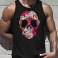 Day Of The Dead Sugar Skull Pink Heart Sunglasses Unisex Tank Top Gifts for Him