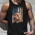 Distressed Goldendoodle American Flag Patriotic Dog Unisex Tank Top Gifts for Him