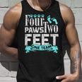 Dog Agility Four Paws Two Feet One Team Dog Gift Unisex Tank Top Gifts for Him