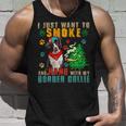 Dog Border Collie Smoke And Hang With My Border Collie Funny Smoker Weed Unisex Tank Top Gifts for Him