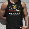 Dog German Shorthaired Life Better German Shorthaired Pointer Vintage Dog Mom Dad Unisex Tank Top Gifts for Him