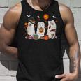 Dog Samoyed Three Samoyed Dogs Witch Scary Mummy Halloween Zombie Lover 2 Unisex Tank Top Gifts for Him