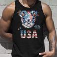 Dog With Usa Letters 4Th Of July Patriotic Unisex Tank Top Gifts for Him