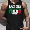 Dont Panic Im Not Angry Italian Accent Italian Italy Italy Unisex Tank Top Gifts for Him