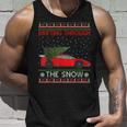 Drifting Through The Snow Ugly Christmas Sweater Tree Car Tank Top Gifts for Him